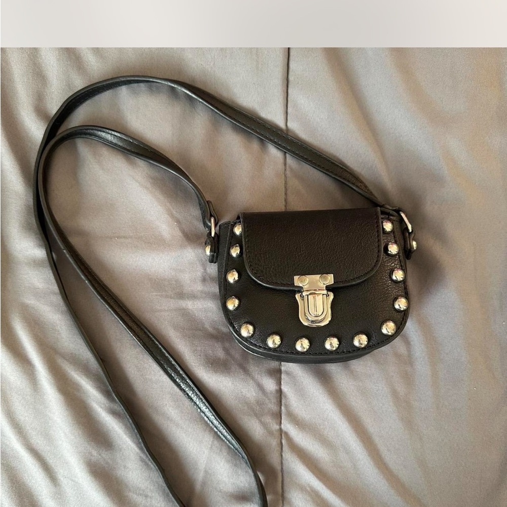Forever 21 Black Crossbody Bag with Silver Accents